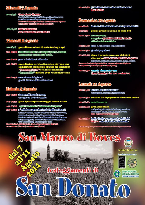 Festa di San Donato 2014 a San Mauro di Boves