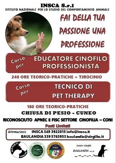 corsi per Educatore Cinofilo Professionista e Pet Therapy