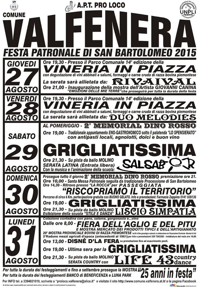 Festa di San Bartolomeo 2015 a Valfenera