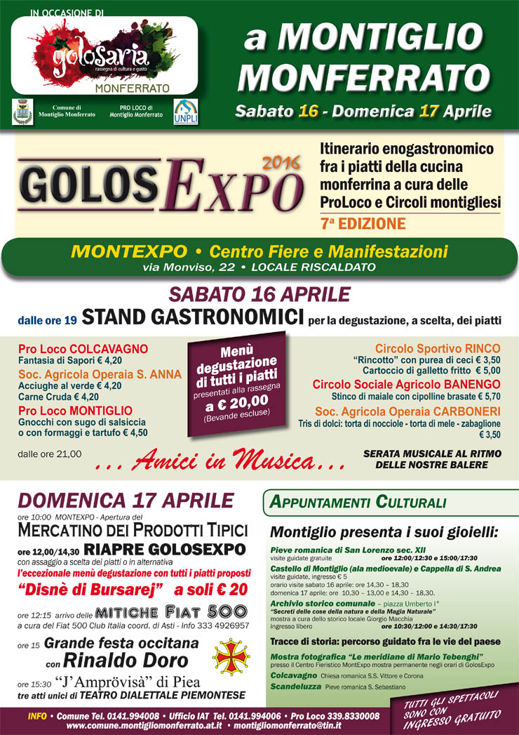 Golosexpo 2016 a Montiglio Monferrato