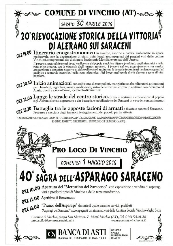 Sagra dell'Asparago Saraceno 2016 a Vinchio