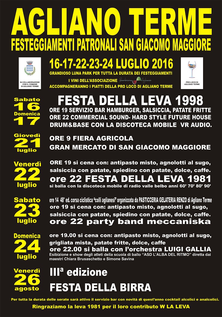 Festa di San Giacomo Maggiore 2016 ad Agliano Terme