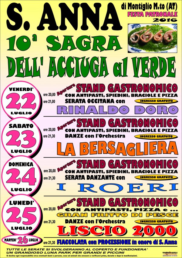 Festa di Sant'Anna 2016 a Montiglio Monferrato