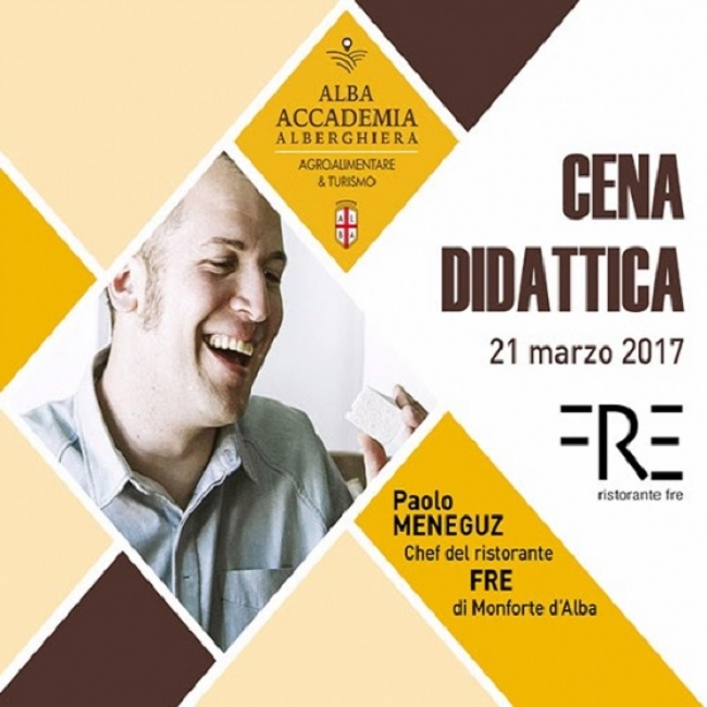 Cena didattica con chef Paolo Meneguz all'Alba Accademia Alberghiera
