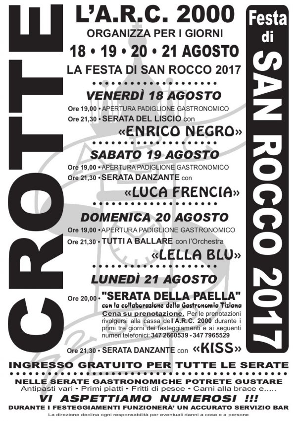 Festa patronale di San Rocco 2017 a Crotte di Strambino