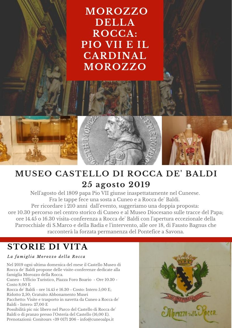 CUNEO-ROCCA DE' BALDI: Il viaggio nella Granda di Pio VII prigioniero