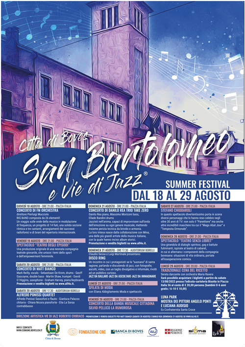 BOVES: Festa di San Bartolomeo e Vie di Jazz 2022