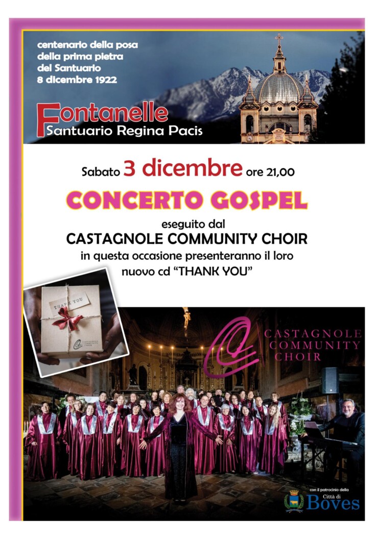 BOVES: Concerto Gospel al Santuario Regina Pacis di Fontanelle