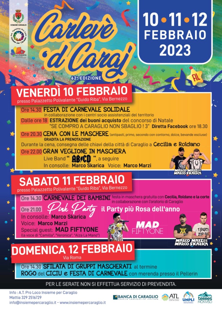 CARAGLIO: Carnevale di Caraglio 2023 - Carneval 'd Caraj