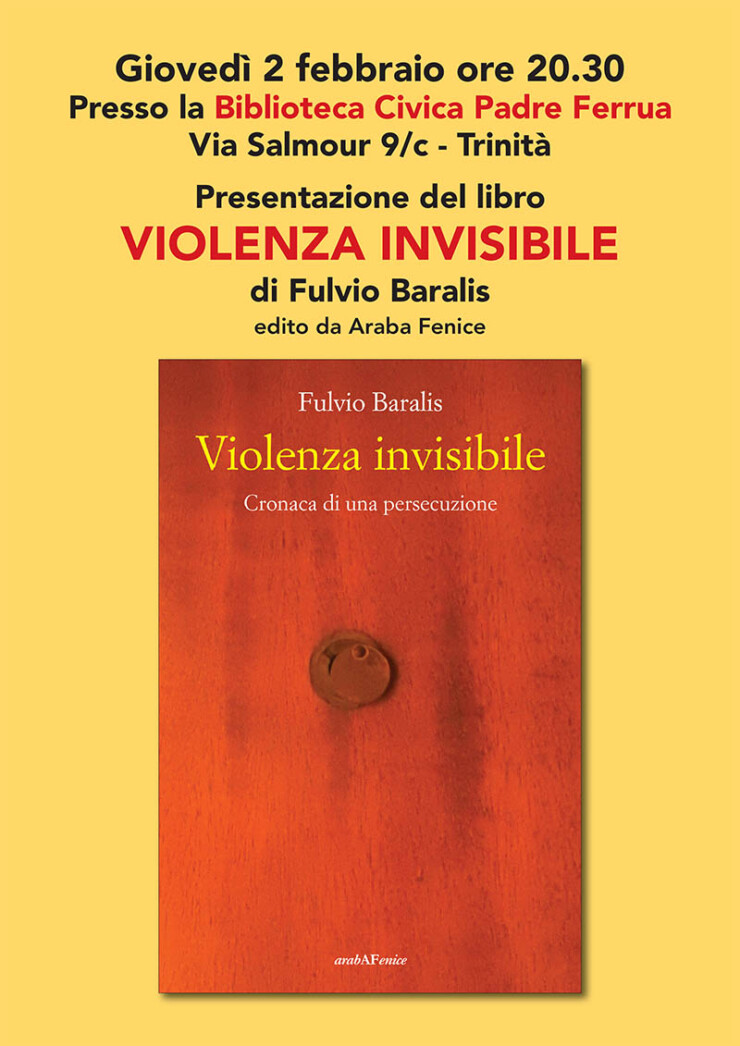 TRINITA': Presentazione libro "Violenza invisibile" di Fulvio Baralis